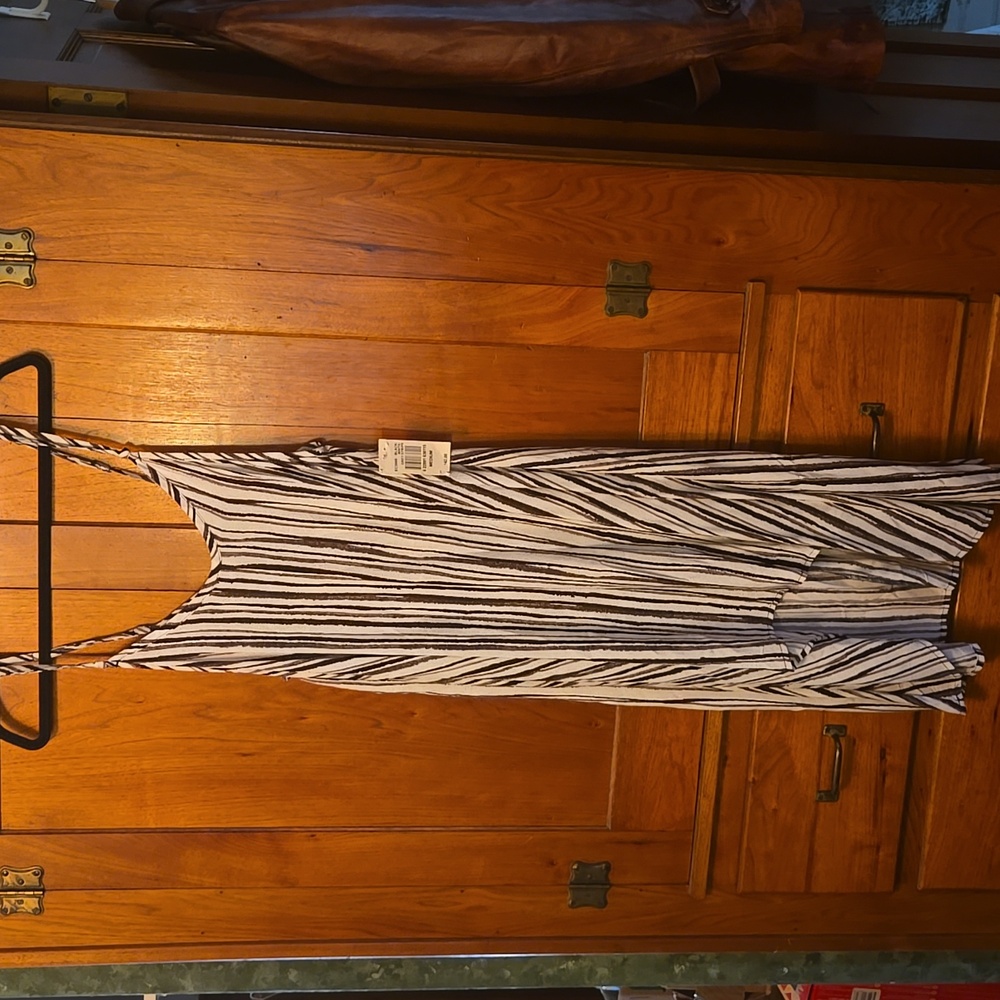 LM Beach Striped Dress Swimsuit Cover-Up Size M Msrp $42.00 New